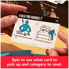 Spin Master Would You Rather voting cards reveal players' guesses.