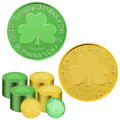 SpinLaLa St Patrick Day gold coins close-up showing shamrock detail for festive decor