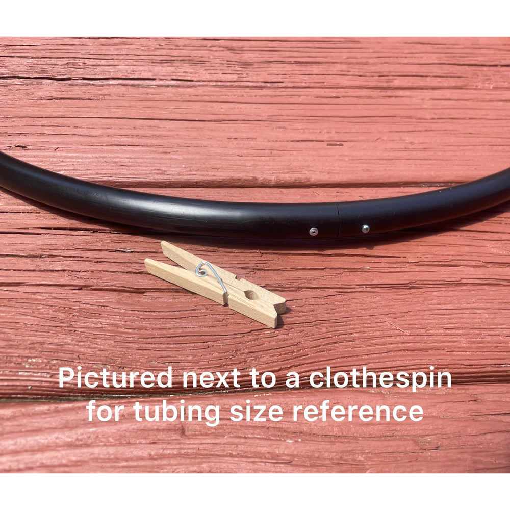 SpinMajik push-button collapsible hoop folds to fit easy travel.