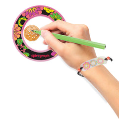 Spirograph Shrink Charms illustrated guidebook: simple steps for crafting at home.