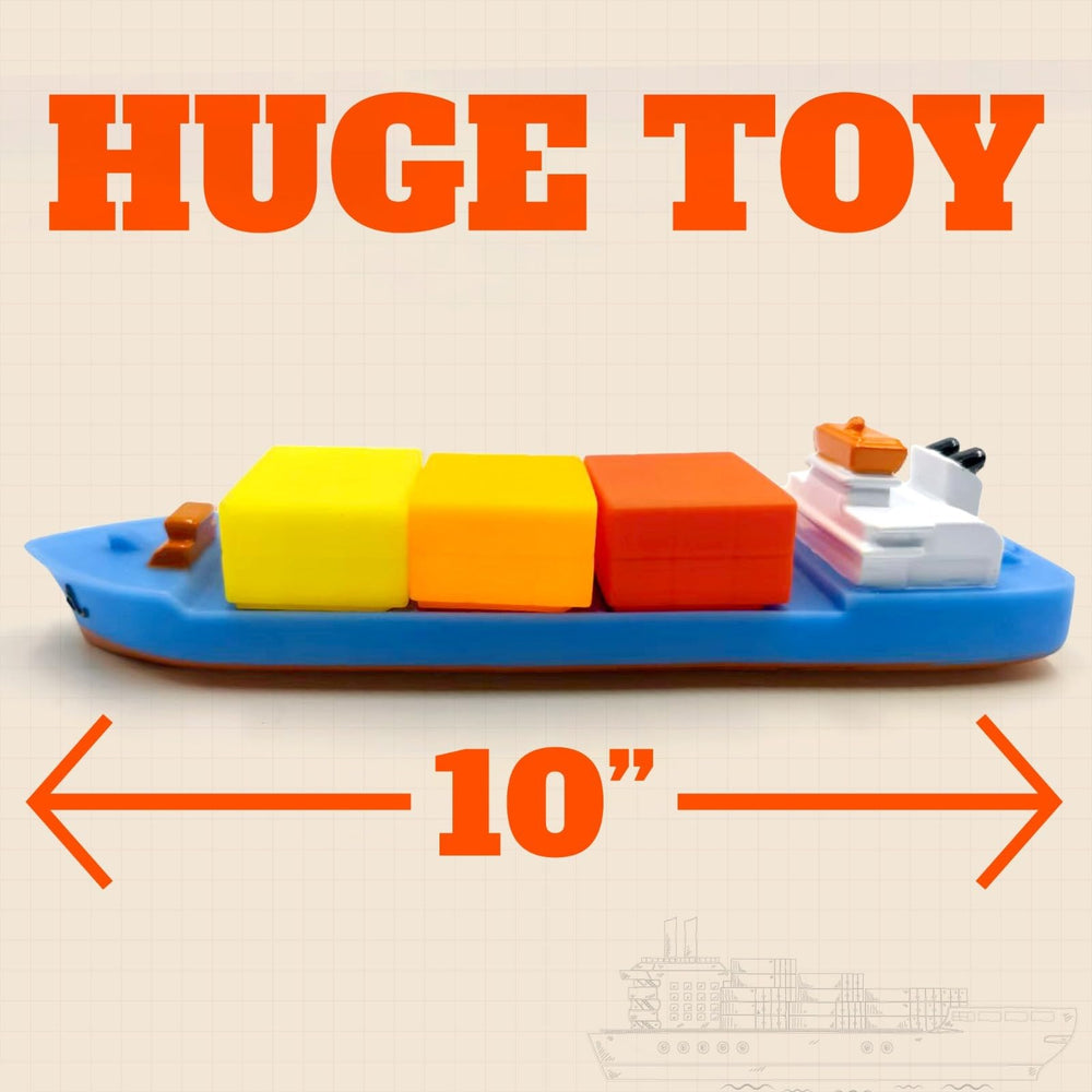 SplashEZ cargo ship floats smoothly making bath time feel like a tiny ocean voyage