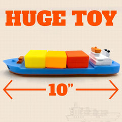 SplashEZ cargo ship floats smoothly making bath time feel like a tiny ocean voyage