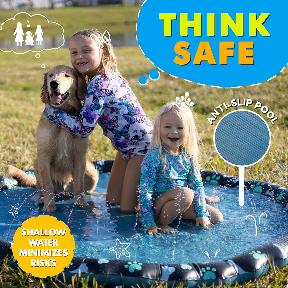 SplashEZ dog-friendly paw-resistant design keeps pets comfortable during water play