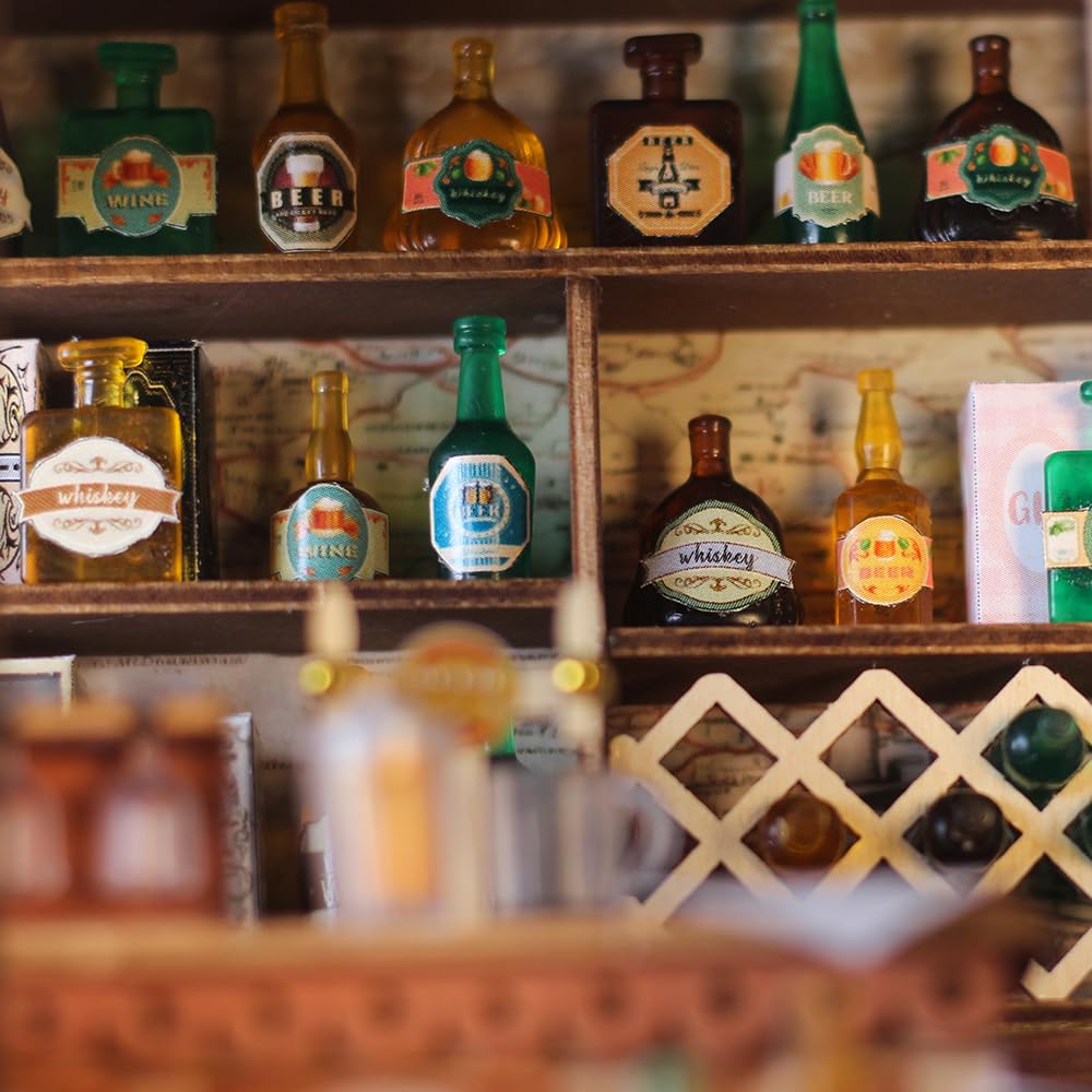 Splashora tavern wooden furniture and flowers add cozy charm.