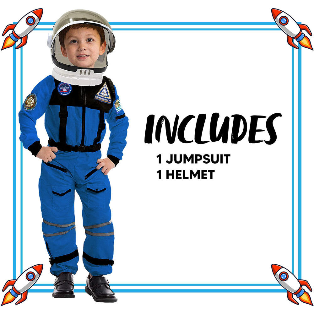 Spooktacular Creations kid wearing the blue astronaut costume