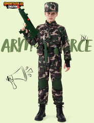 Spooktacular Creations jumpsuit with knee pads supports active pretend missions.