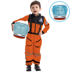 Spooktacular Creations astronaut helmet side view showing blue movable visor for interactive storytelling