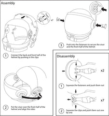Close-up of the movable visor on the Spooktacular Creations astronaut helmet