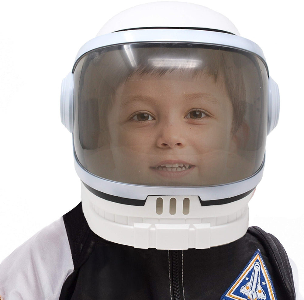 Durable plastic construction on the Spooktacular Creations astronaut helmet for ages 5 to 12