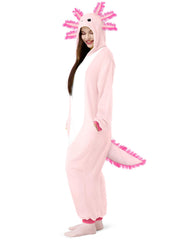 Spooktacular Creations axolotl costume with zipper closure for easy on and off.