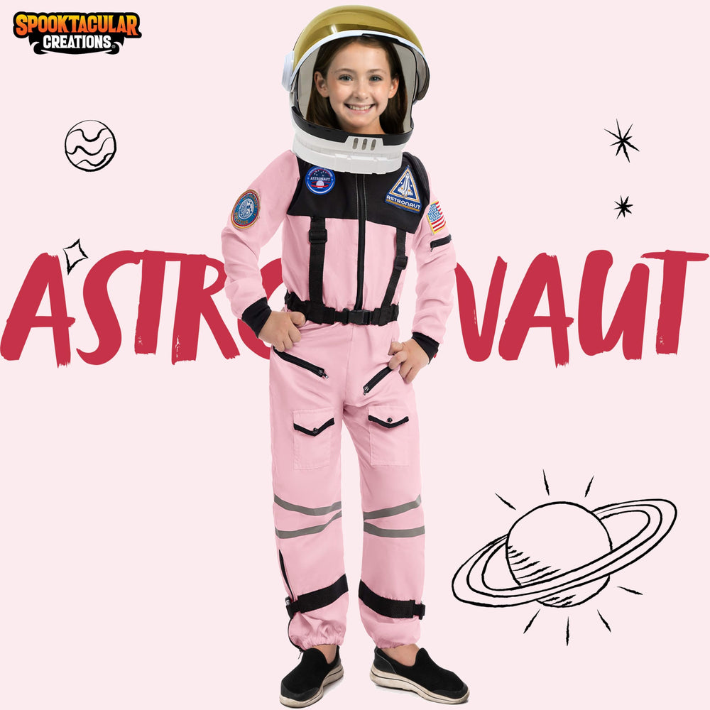 Spooktacular Creations movable visor helmet enhances authentic space role-play.