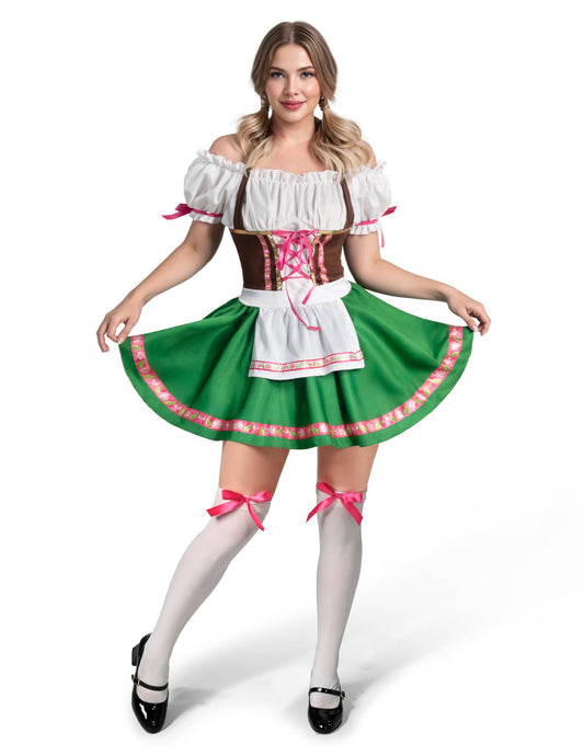 Spooktacular Creations Oktoberfest dress green dirndl; festival-ready for photos and parades.