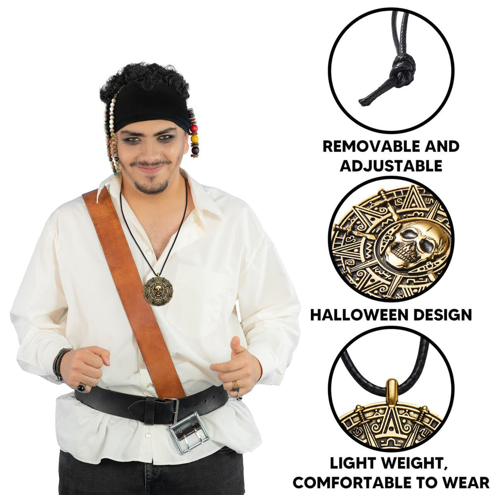 Spooktacular Creations skull pendant necklace adds bold detail to costumes.