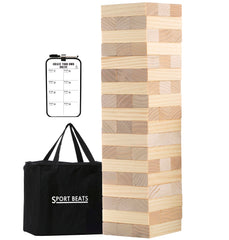 SPORT BEATS Giant Tower stack 54 blocks for backyard play and family-friendly competition.