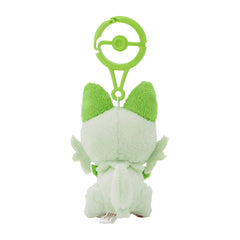 Sprigatito plush carabiner attachment ready to adorn backpacks.