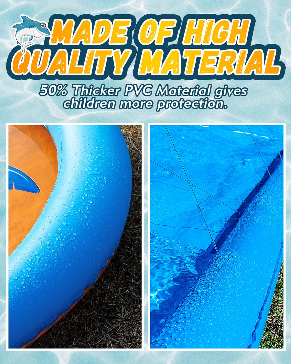 Spring Water heavy-duty thick materials boost durability during backyard races