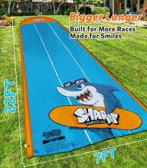 Spring Water three-lane racing design shown in action for kids