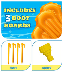 Spring Water three-lane layout supports friendly competition among kids.