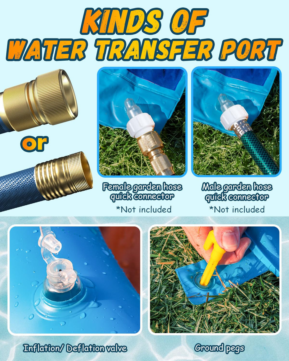 Spring Water two inflatable bodyboards included for extra splash fun