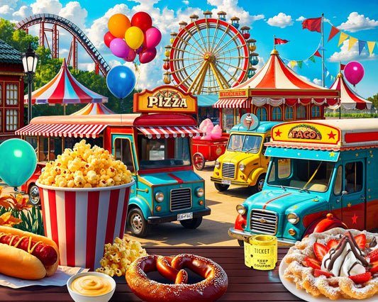 Springbok State Fair puzzle box art with a vibrant carnival scene for family nights
