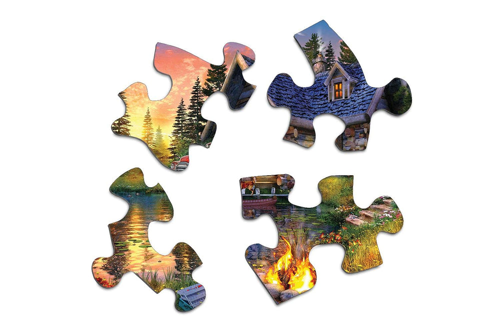 Springbok sunset forest scene offers vibrant colors to elevate solo or group puzzling.