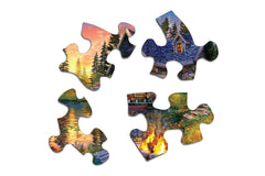 Springbok sunset forest scene offers vibrant colors to elevate solo or group puzzling.