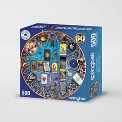 Springbok Tarot Crystal Round Puzzle thick-cut pieces ensure a secure, frustration-free fit.