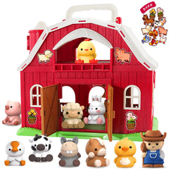 SpringFlower big barn toy with red barn for imaginative play and motor skills.