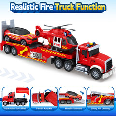 SpringFlower fire-truck-toy 21inch right view encourages action-filled pretend play.