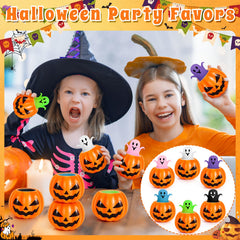SpringFlower pumpkin squishy with ghost pop-out provides playful stress relief.