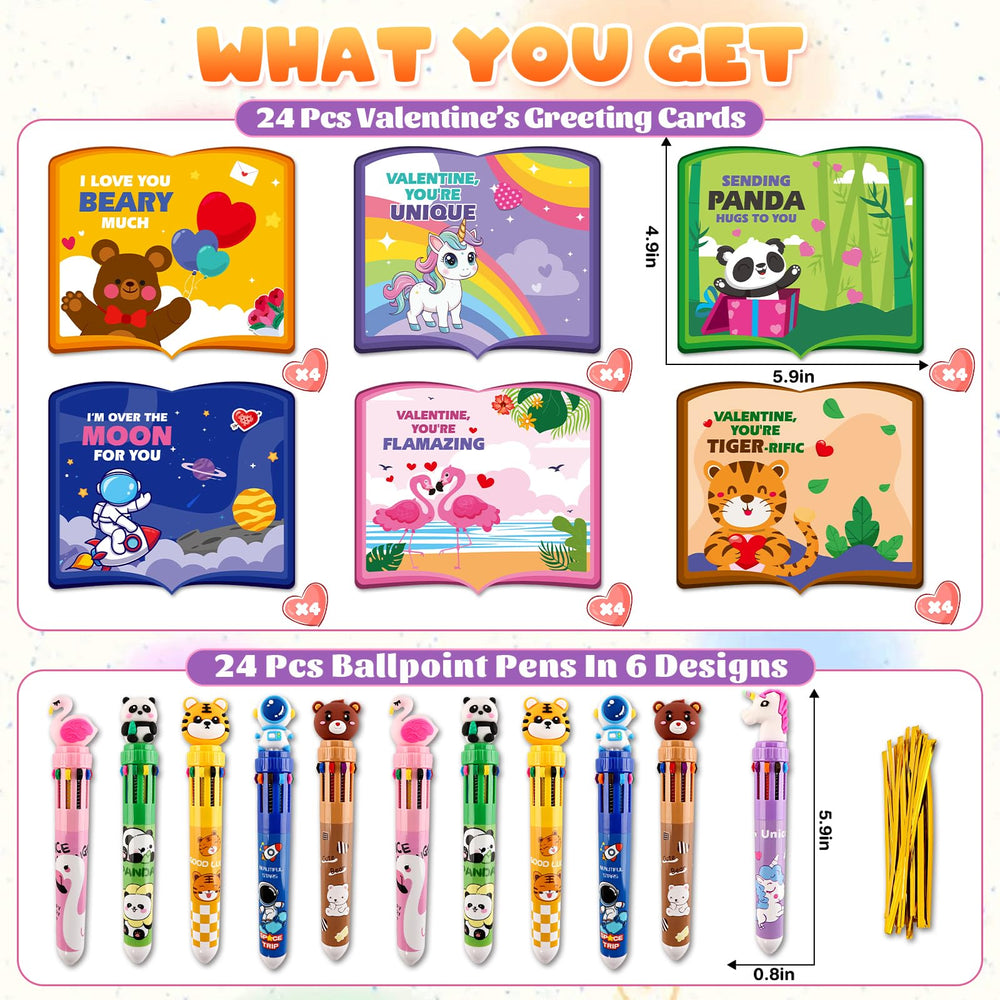 SpringFlower valentines card back greeting — customize messages for each student