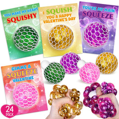SpringFlower valentines-card-ball-squeeze display for classroom gifting