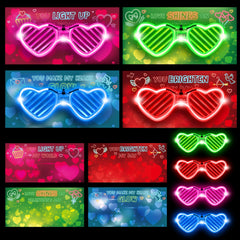 SpringFlower Valentines card with glow glasses for classroom gift exchanges.