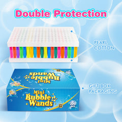 Vibrant colors and sturdy packaging highlight SpringFlower bubble wands.