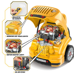 SpringFlower yellow repair truck with detachable wheels for versatile play