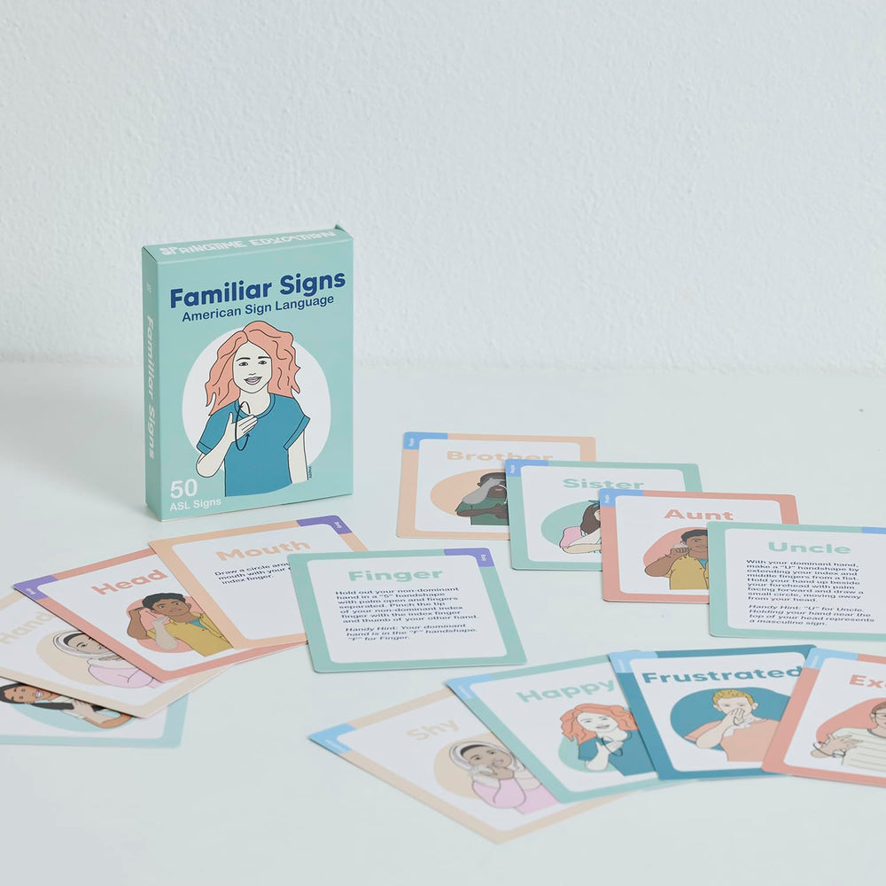 Springtime Education ASL flash cards spark memory games for kids and teens