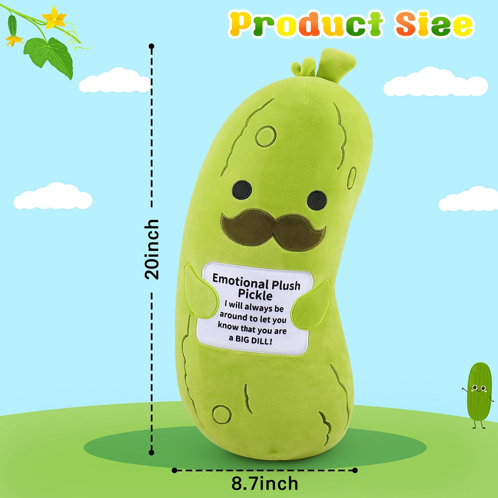 Sprinqdawin Pickle Plush 20inch back view highlights plush resilience and inviting look.