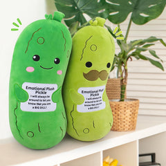Sprinqdawin Pickle Plush during playtime offers a soft, comforting playmate.