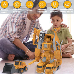 Sprstar transformable cars for engineers-in-the-making, combining trucks into robots for creative exploration.