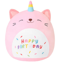 SQEQE pink caticorn plush hugging scene for cozy comfort at home