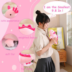 SQEQE soft-knit axolotl plush provides gentle hugs for playtime.