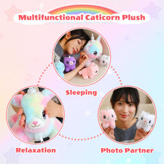 SQEQE unicorn cat plush ideal for naptime comfort and calm evenings.