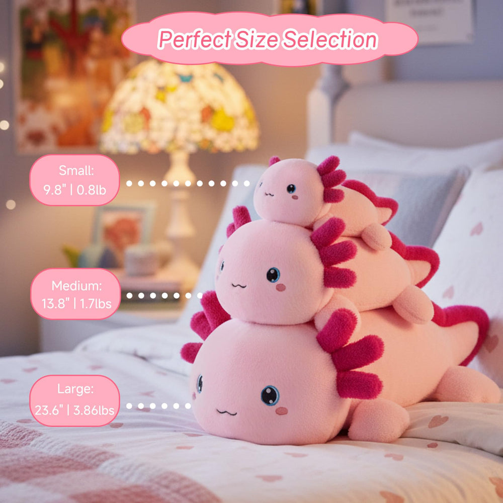 SQEQE weighted axolotl fabric close-up emphasizes premium plush feel
