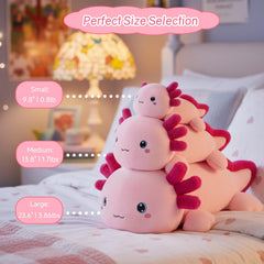SQEQE weighted axolotl fabric close-up emphasizes premium plush feel