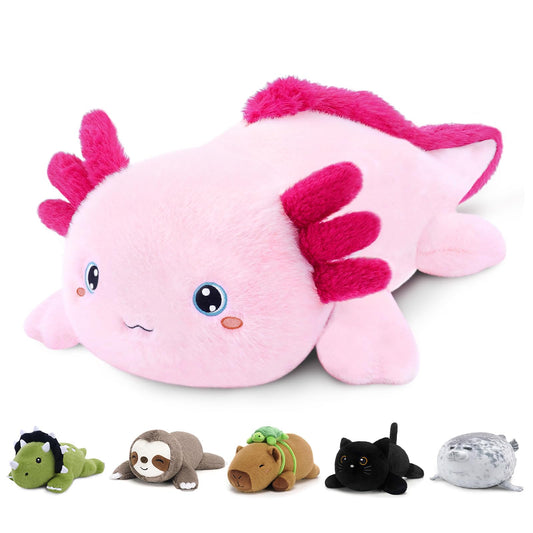 SQEQE weighted axolotl full view for cozy hugging and display