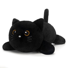 SQEQE weighted black cat plush eyes detail for bedtime comfort.