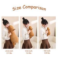 SQEQE weighted capybara plush in bedroom offers soft support for sleep.