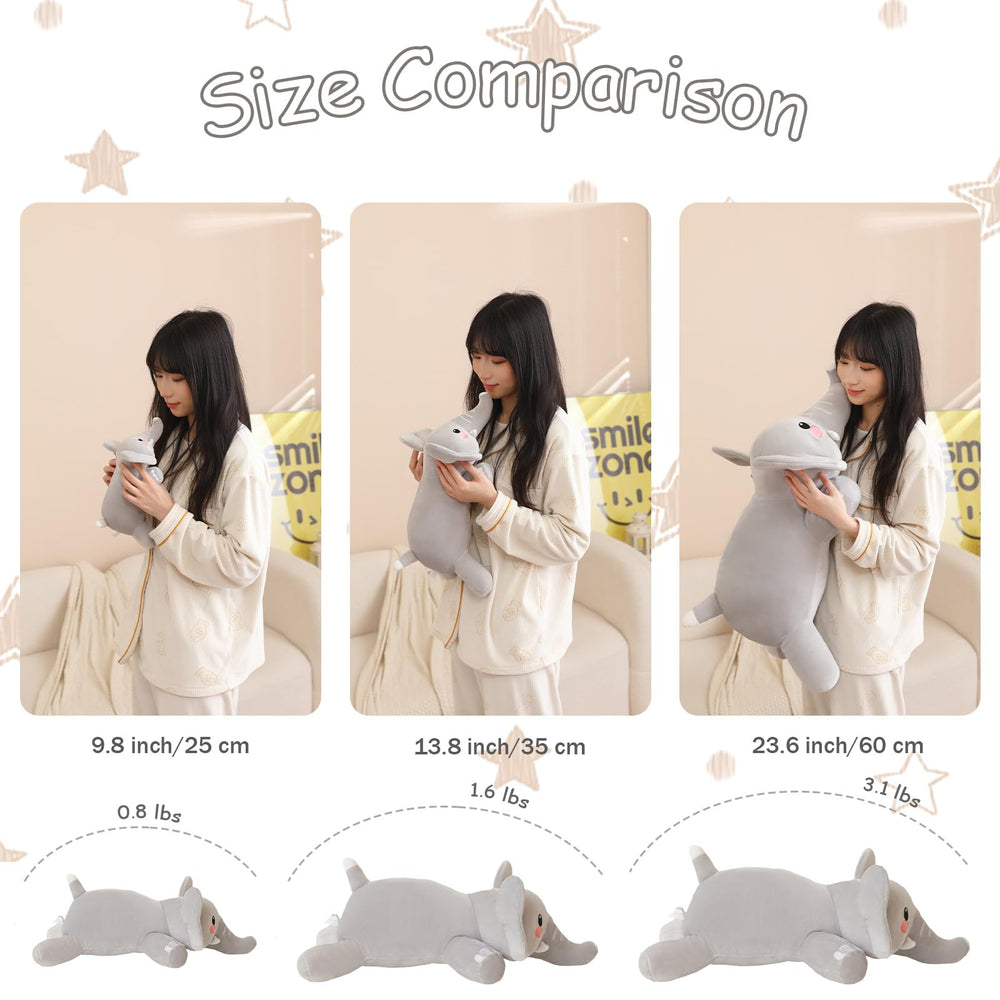 SQEQE weighted elephant plush decorates rooms with soft tactile delight