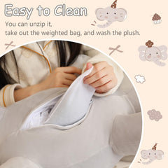 SQEQE weighted elephant plush suits kids' rooms as a friendly companion
