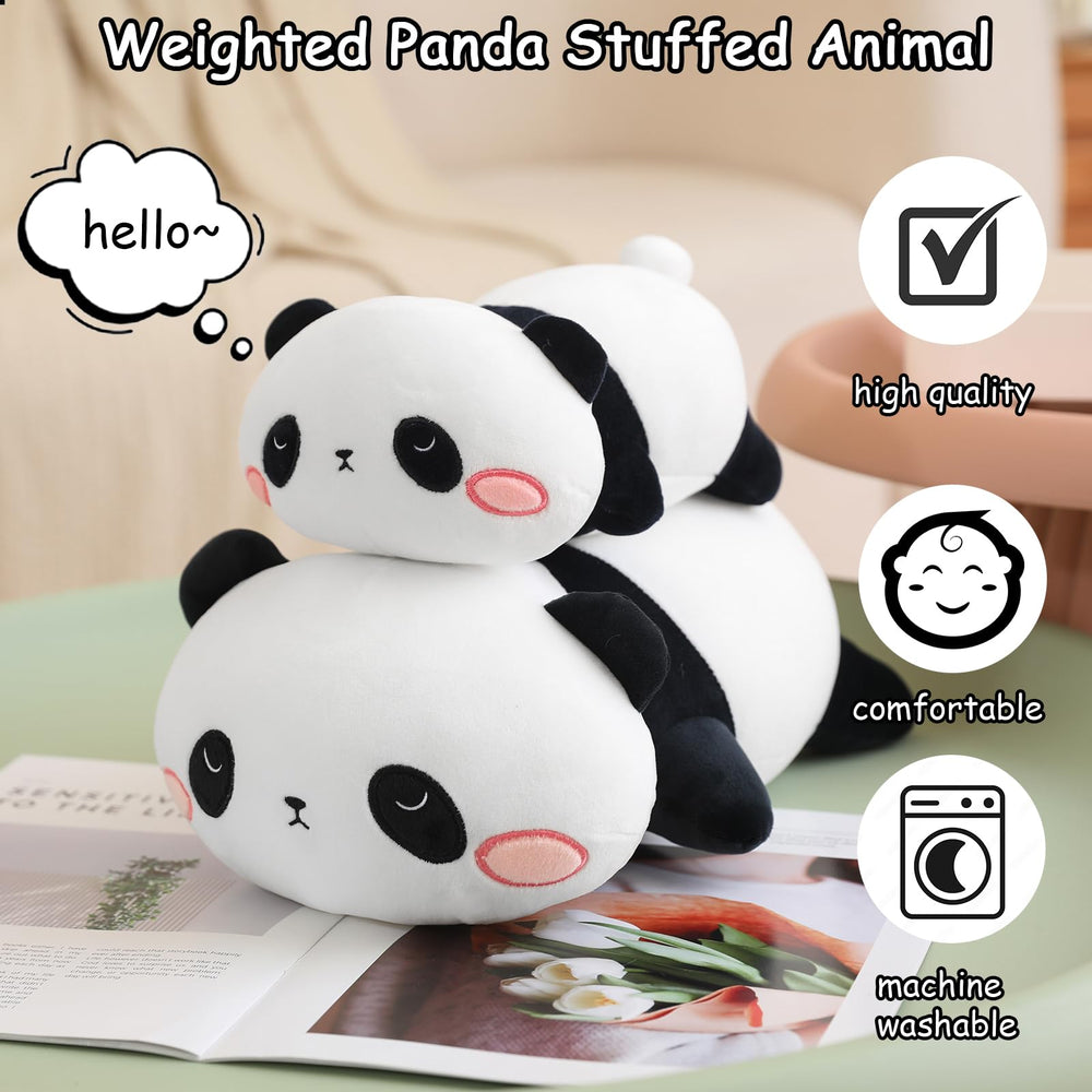 SQEQE Weighted Panda Plush bottom beads close up for grounding comfort.